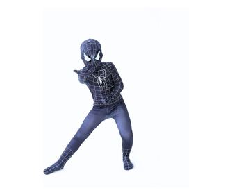 Costum Black Spiderman Copii, Supererou, Marvel, Lycra, 3 -4 ani, 110, Negru