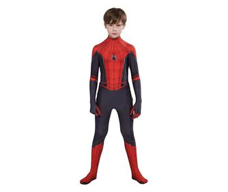 Costum Spiderman Copii, Marvel, Avengers, Lycra, 3-4 ani, 105-115, Rosu/ Negru