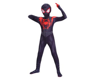 Costum Pentru Copii, Marvel, Spiderman, Miles Morales, Lycra, 6-7 ani, 135-145 cm, Negru/Rosu