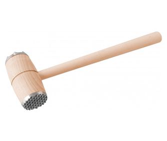 Ξύλινο σφυρί Fackelmann 31440 για κρέας, 32 cm, Μύτη αλουμινίου, καφέ
