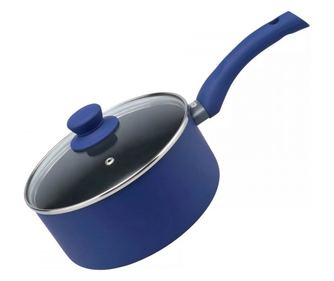 Caserola cu capac de sticla Tasty Everyday 678557, 20 cm, 2.5 l, Inductie, Aluminiu, Acoperire antiaderenta, Albastru