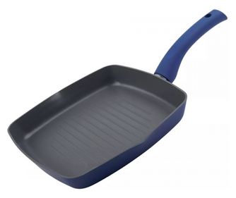 Tigaie grill Tasty Everyday 678555, 24 cm, Inductie, Aluminiu, Acoperire antiaderenta, Albastru