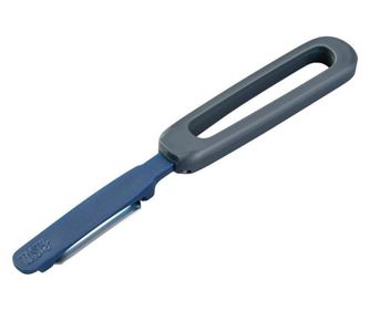 Peeler pliabil Gustos 678426, 19.5 cm, Lama detasabila, Inox, Albastru