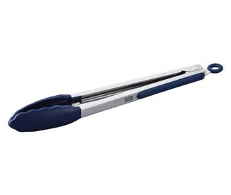 Clești de servire Gustos 678387, 34.5 cm, Maner silicon, Inox, Albastru