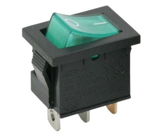 Интерупатор накланяне 1 верига 6A-250V OFF-ON, lumini de verde