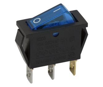 Самосвал прекъсвач 1 верига 10A-250V OFF-ON, сини светлини