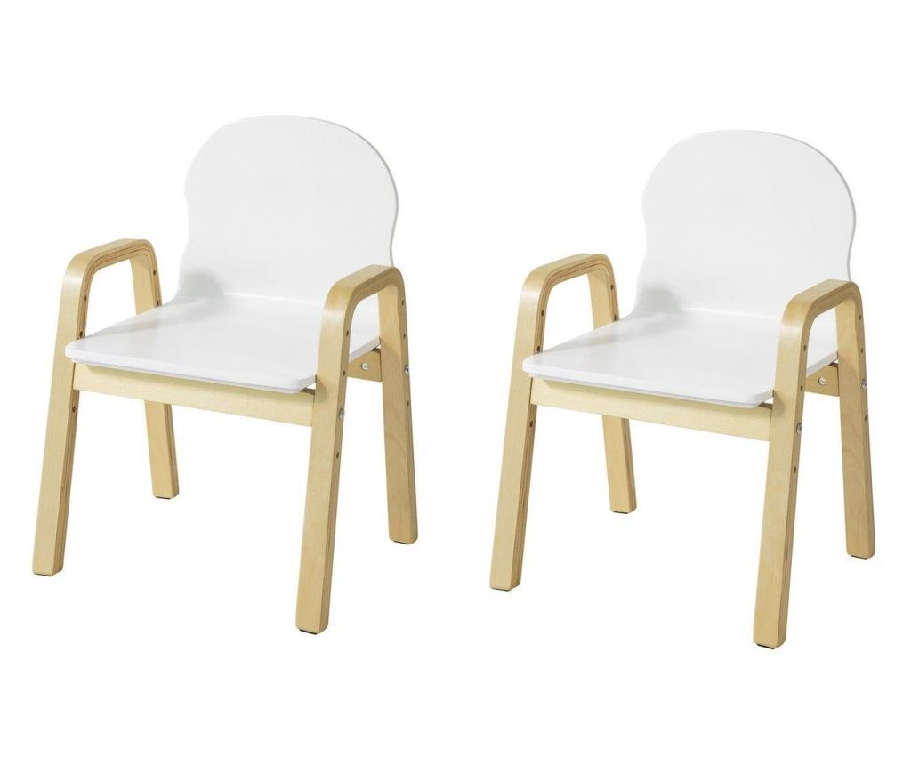 SoBuy otroški stol, Leseni otroški stol, otroški pisarniški stol KMB24-Wx2