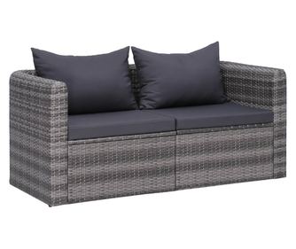 Kutne garniture za vrt, 2 kom., siva, poliratan