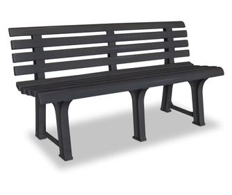 Vrtna klupa, antracit, 145,5 cm, plastika