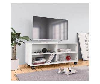TV komoda s kotačima, bijela, 90x35x35, PAL