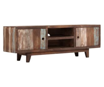 TV komoda od masivnog akacije, vintage, 118 x 30 x 40 cm