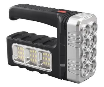 Lanterna de Mana Reincarcabila MRG M7001A1 , 35 LED, XPE, Incarcare USB, cu Acumulator, cu Panou Solar, Functie PowerBank, pentr