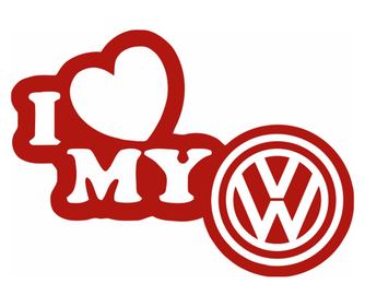 Samolepilna nalepka, IMAGE, I love my VOLKSWAGEN, 23 x 17 cm
