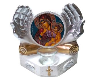 Candela cu doua maini, Fecioara Maria, 21 cm, GXL054