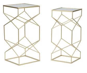 Stekleni komplet miz 2 kosa cm 31,5x31,5x68-28x28x64