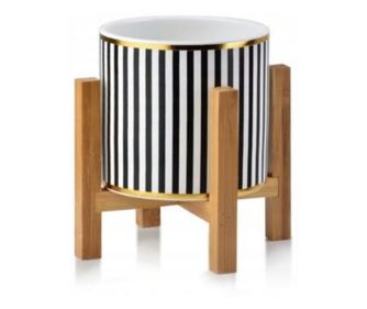 Mercaton készlet, 3 virágcserep állvánnyal, kerámia anyag, Ø 12,5, magasság 16,5 cm, sokszínű