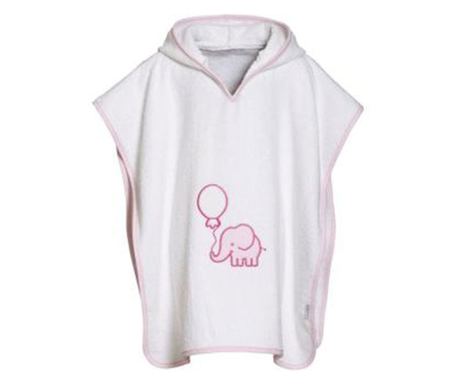 Български Fürdőlepedő, poncsó stílusú, mellékelt kapucnival, Playshoes, Elephant Pink, méretei, L