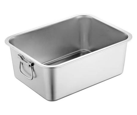 Tavă cu mânere, Rosberg R51222K5010, 50x35x10 cm, oțel inoxidabil, dreptunghiulară, inox.