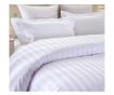 Husa pentru pilota Kotonia Home Hotel Damasc Saten cu dungi de 1 cm, 100% bumbac, Alb, 200x220 cm