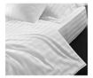 Husa pentru pilota Kotonia Home Hotel Damasc Saten cu dungi de 1 cm, 100% bumbac, Alb, 200x220 cm