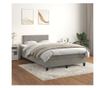 Континентално легло с матрак, светло сиво, 120x200 см, кадифе thumbnail 1