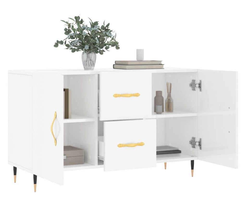 Ormarić, visoki sjaj bijeli, 100x36x60 cm, konstruirano drvo - 4