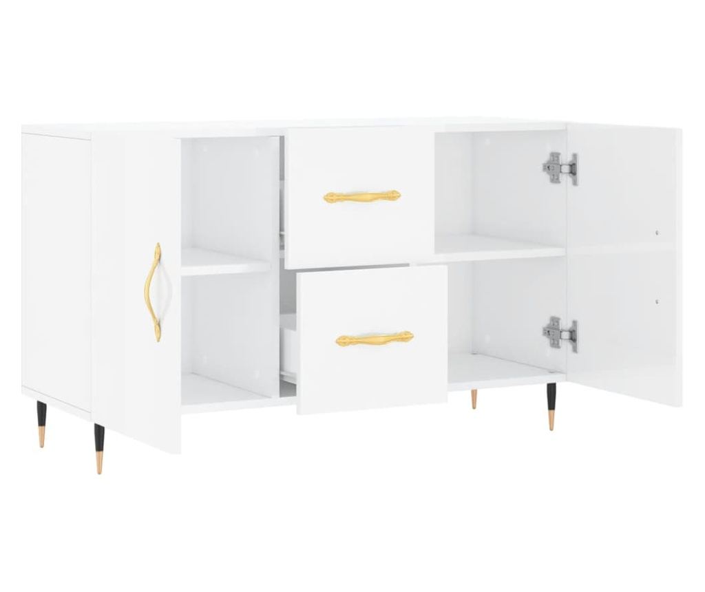 Ormarić, visoki sjaj bijeli, 100x36x60 cm, konstruirano drvo - 5