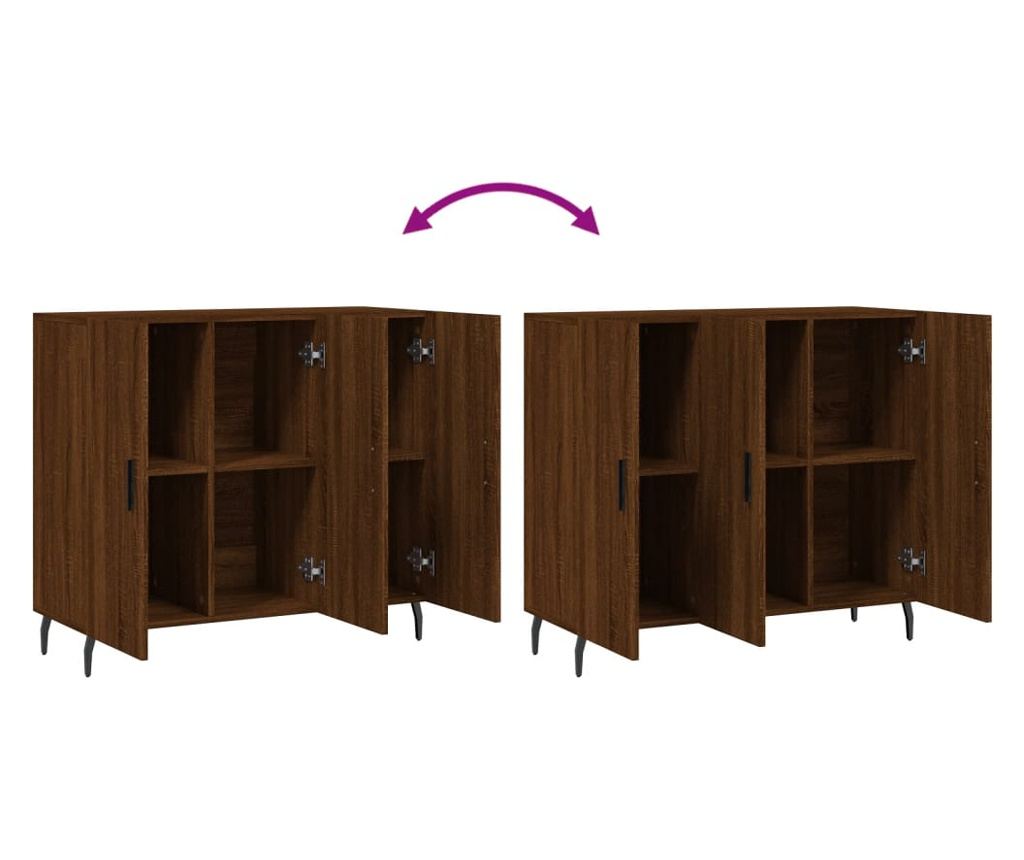 "Komoda, smeđi hrast, 90x34x80 cm, kompozitno drvo" - 9