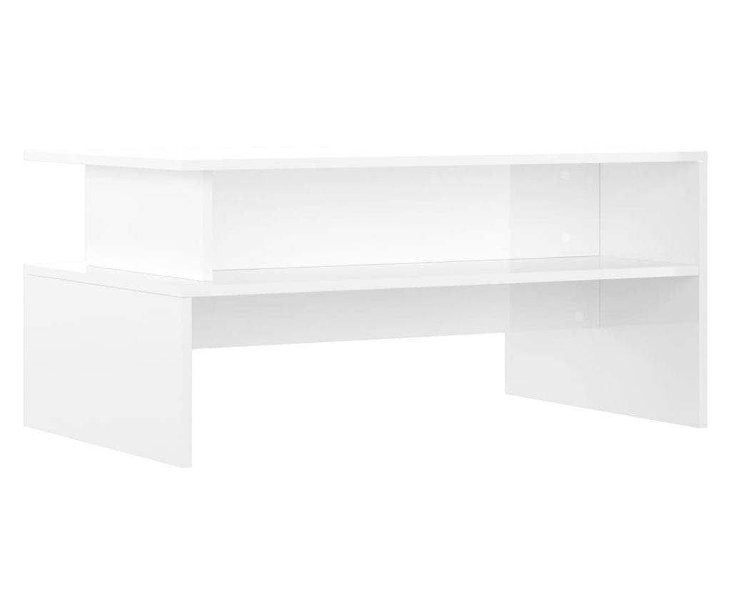 Stolić za kavu, ekstra sjajni bijeli, 90x55x42,5 cm, kompozitno drvo - 2
