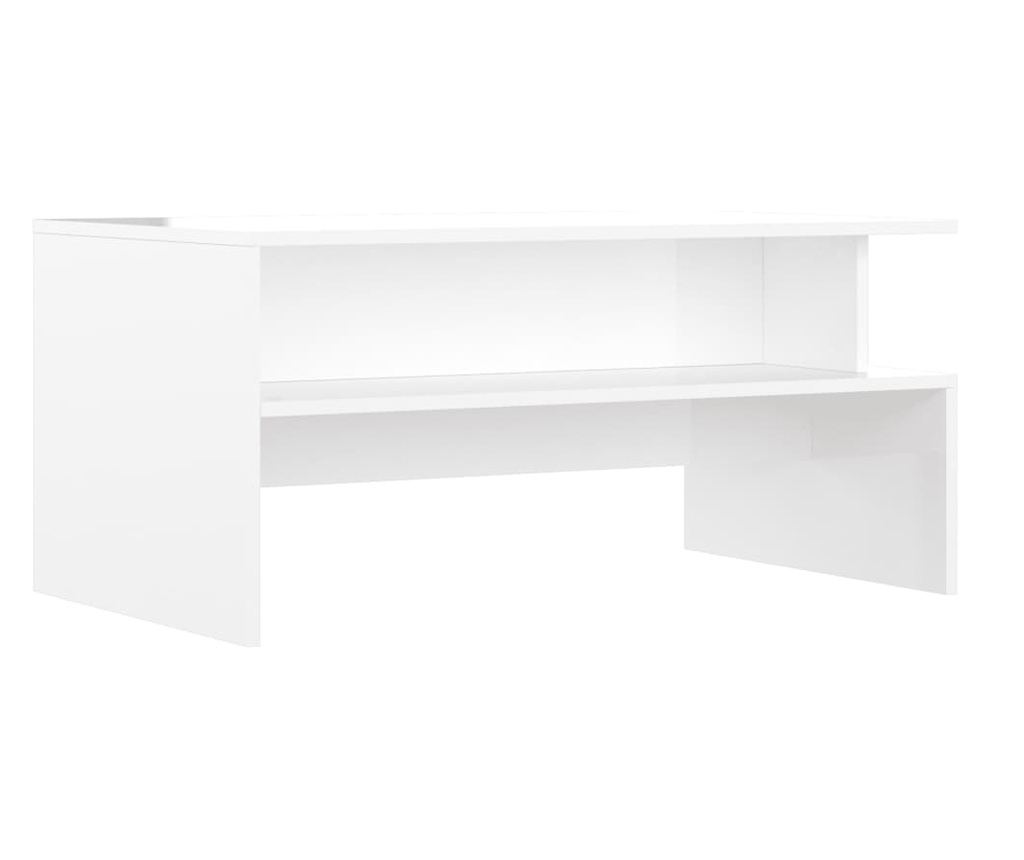 Stolić za kavu, ekstra sjajni bijeli, 90x55x42,5 cm, kompozitno drvo - 6