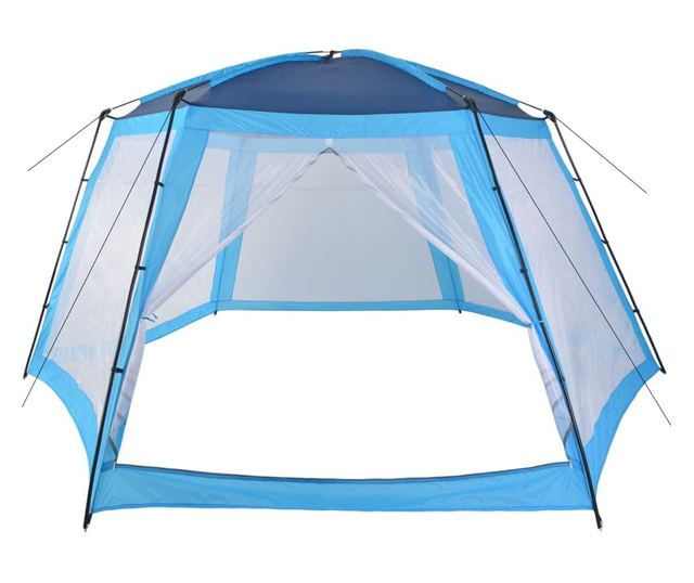 kék szövet medencesátor 590 x 520 x 250 cm