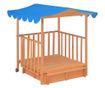 kék fenyőfa gyermekjátszóház homokozóval UV50