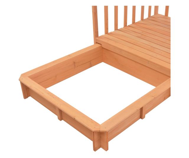 kék fenyőfa gyermekjátszóház homokozóval UV50