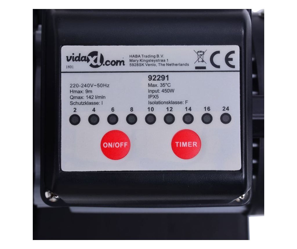 homokszűrős szivattyú időzítővel 450 W 25 L - 9