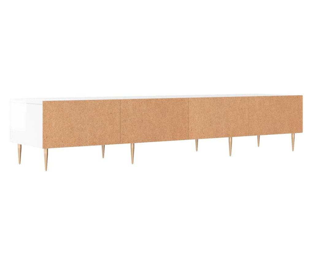 TV komoda, bijela visokog sjaja, 150x36x30 cm, obrađeno drvo - 8
