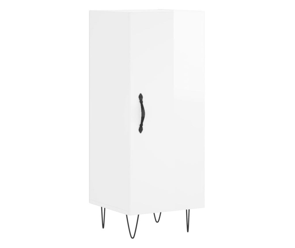 Visoka ormar, bijela visokog sjaja, 34,5x34x180 cm, obrađeno drvo - 7