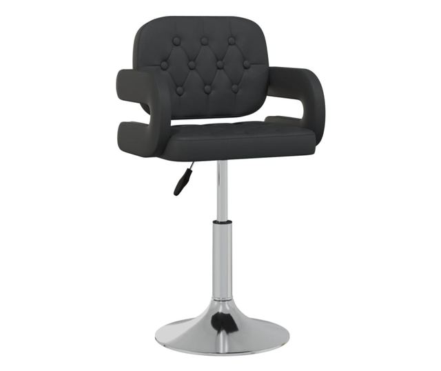 Vrtljivi kuhinjski stoli, 2 kosa, črno umetno usnje