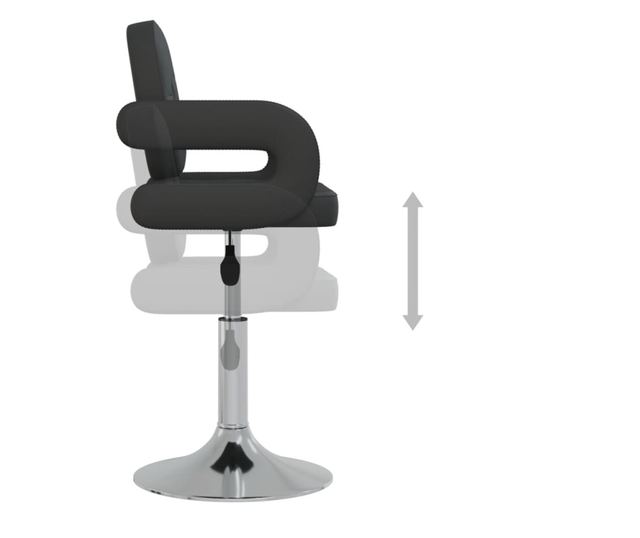 Vrtljivi kuhinjski stoli, 2 kosa, črno umetno usnje