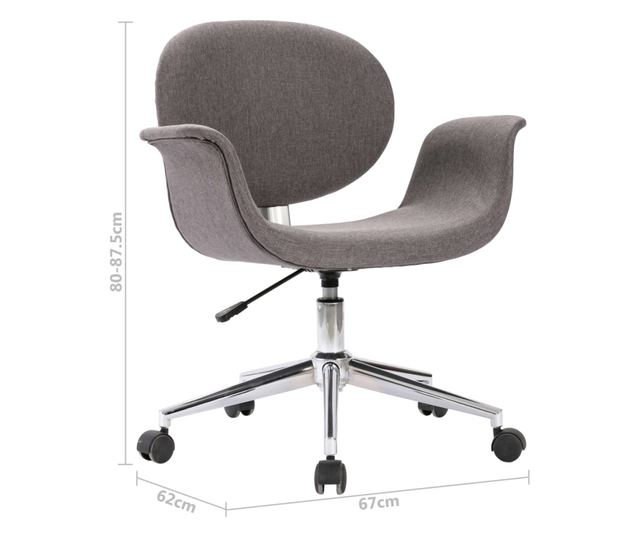 Vrtljiv jedilni stol, siv, blago