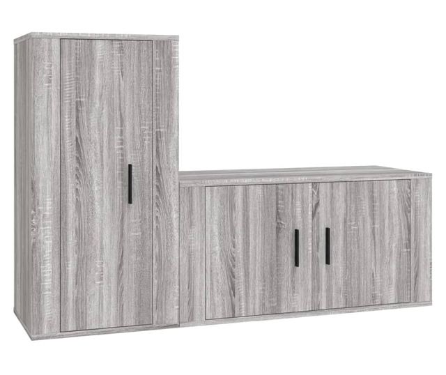 Set dulapuri TV, 2 piese, gri sonoma, lemn prelucrat