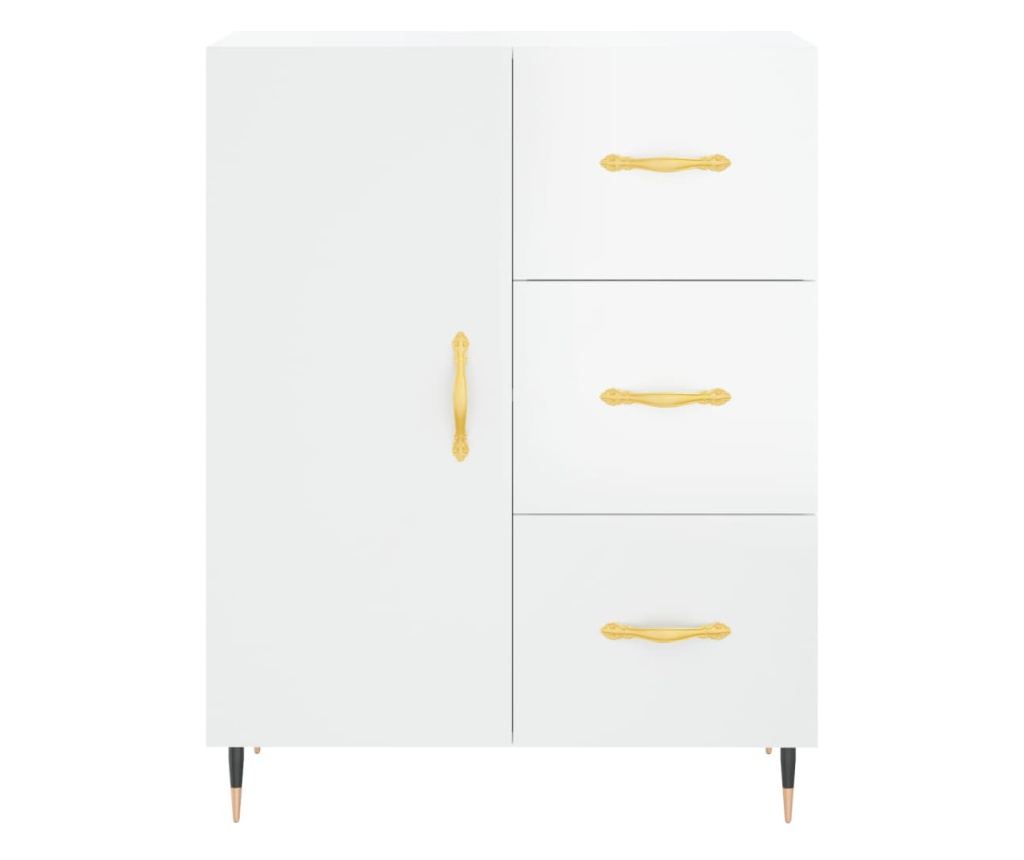 Bijela komoda visokog sjaja, 69,5x34x90 cm, kompozitno drvo - 5