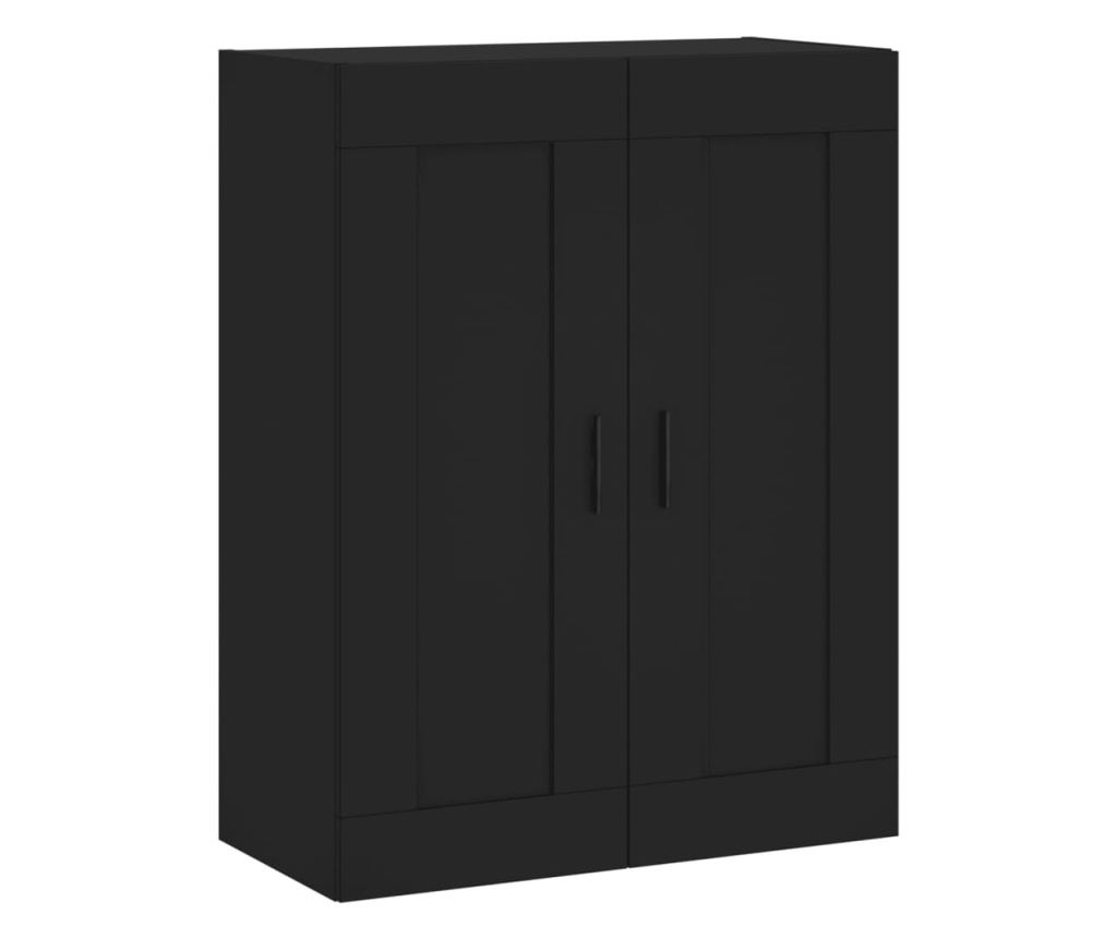 Visoka crna komoda, 69,5x34x180 cm, kompozitno drvo - 5