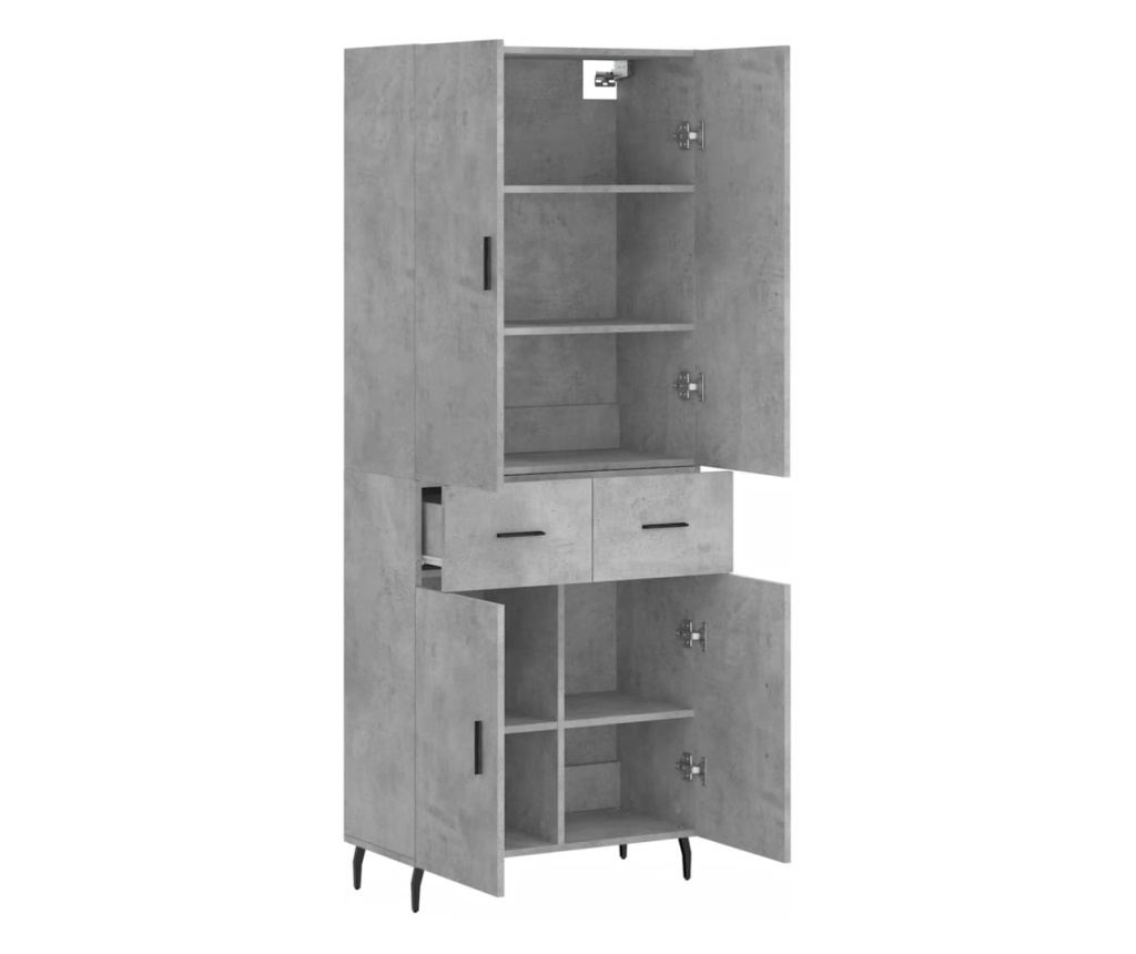 Visoka ormar, siva beton, 69,5x34x180, kompozitno drvo - 4