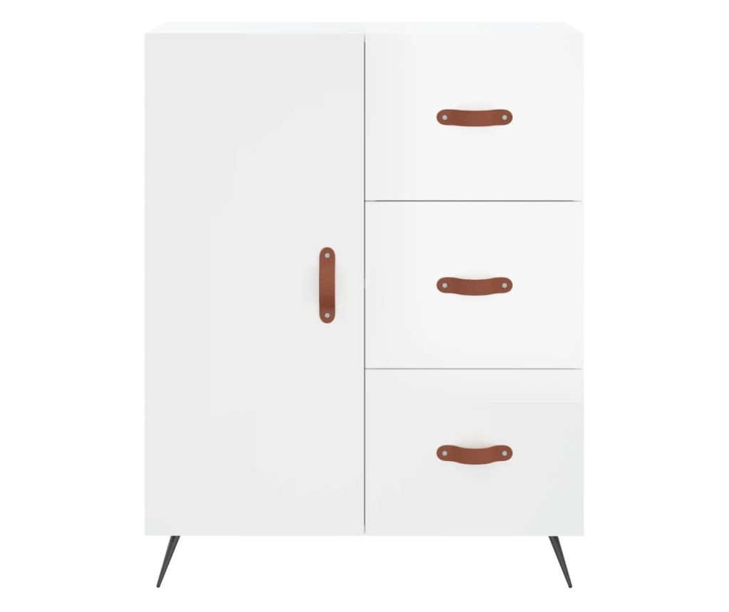 Visoka ormar, bijela visokog sjaja, 69,5x34x180 cm, kompozitno drvo - 8