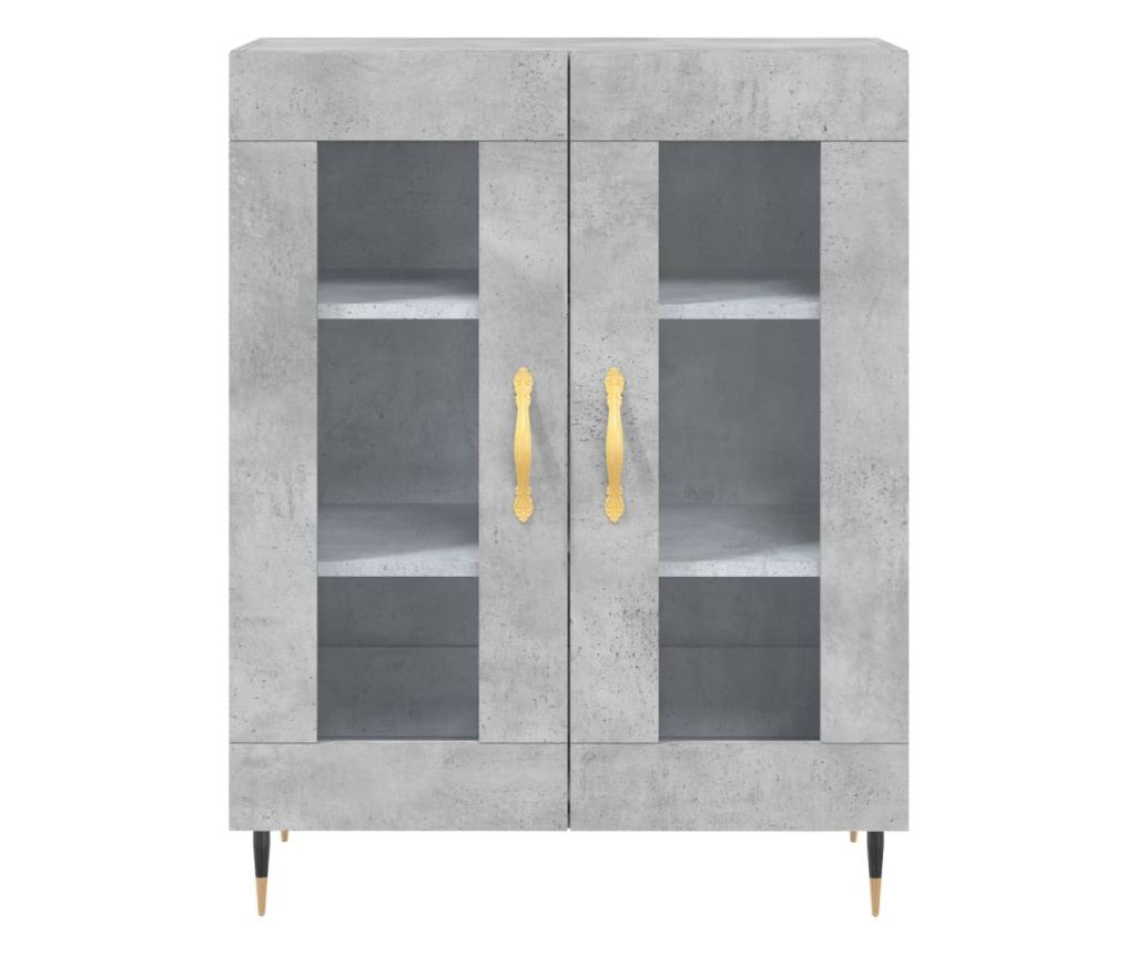Visoka ormar, siva beton, 69,5x34x180, kompozitno drvo - 8