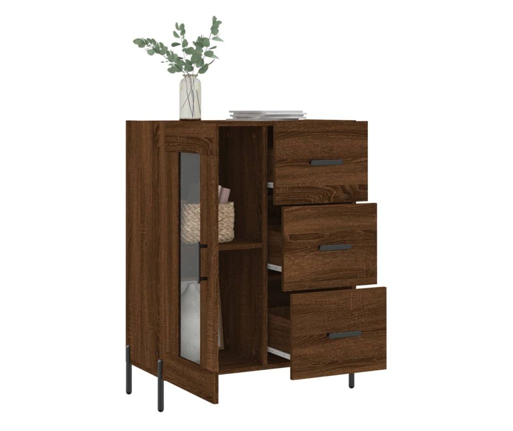 Komoda, smeđi hrast, 69,5x34x90 cm, konstruirano drvo - 4