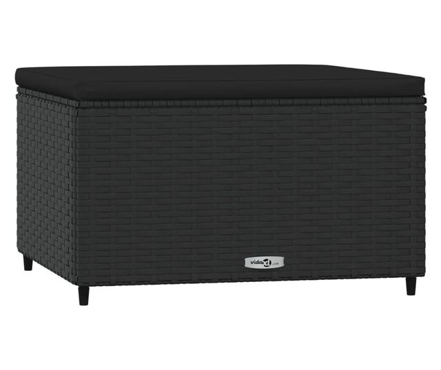 Vrtna klupa s jastukom, crna, poliratan