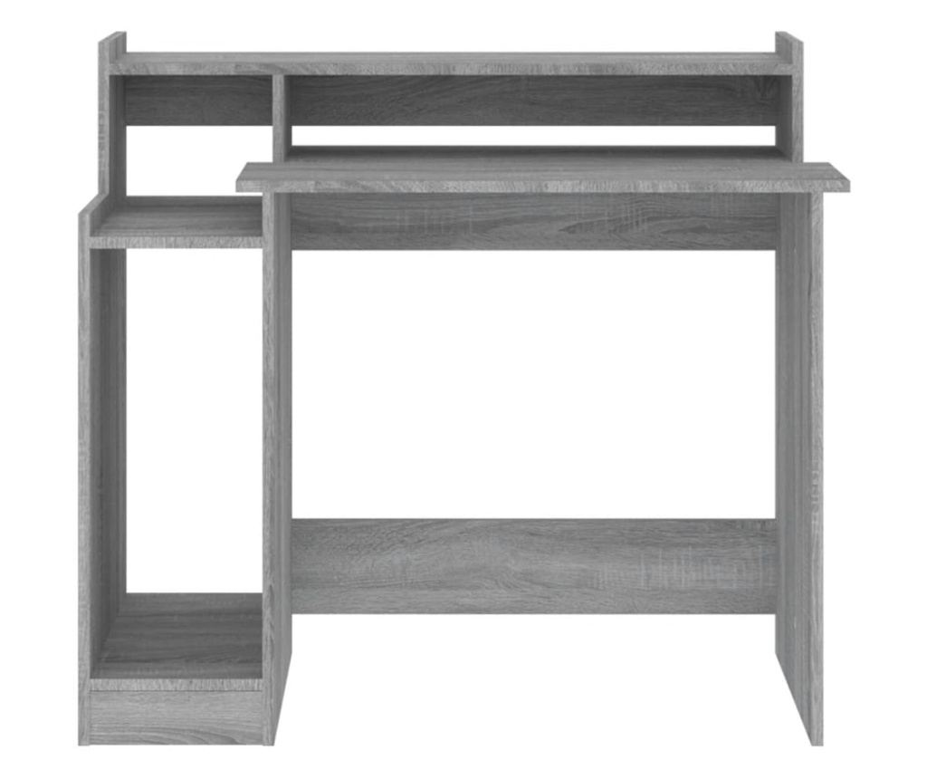 Γραφείο με Φώτα LED, Sonoma Grey, 97x90x45 cm, Επεξεργασμένη Ξυλεία - 8