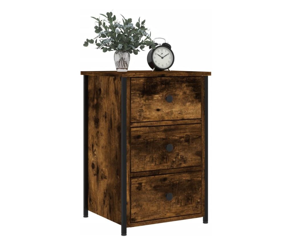 Noćni ormarići, 2 kom., dimljeni hrast, 40x36x60 cm, kompozitno drvo - 3