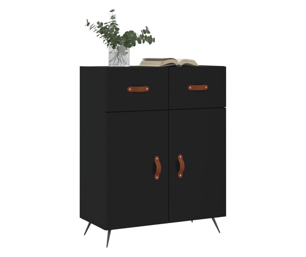 "Komoda, crna, 69,5x34x90 cm, kompozitno drvo" - 3